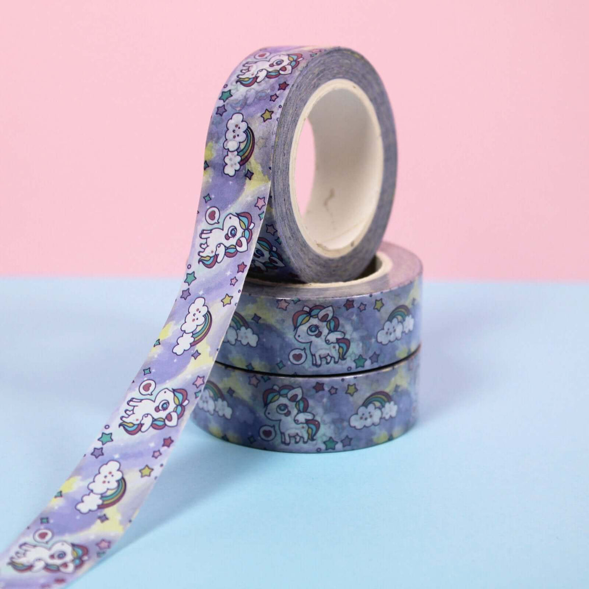 Celestial Bookcase Washi Tape – Rainbow Space Unicorn