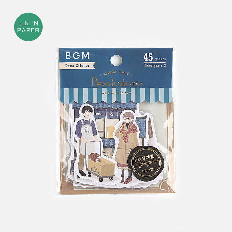 BGM Decorative Stickers Bookstore Linen Paper Stickers