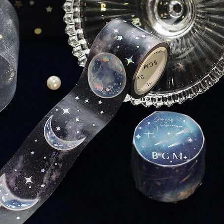 BGM Decorative Stickers Moon Phase Wide Washi Tape