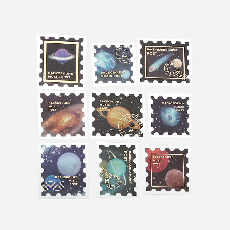 BGM Decorative Stickers Postage Stamp Universe Washi Stickers