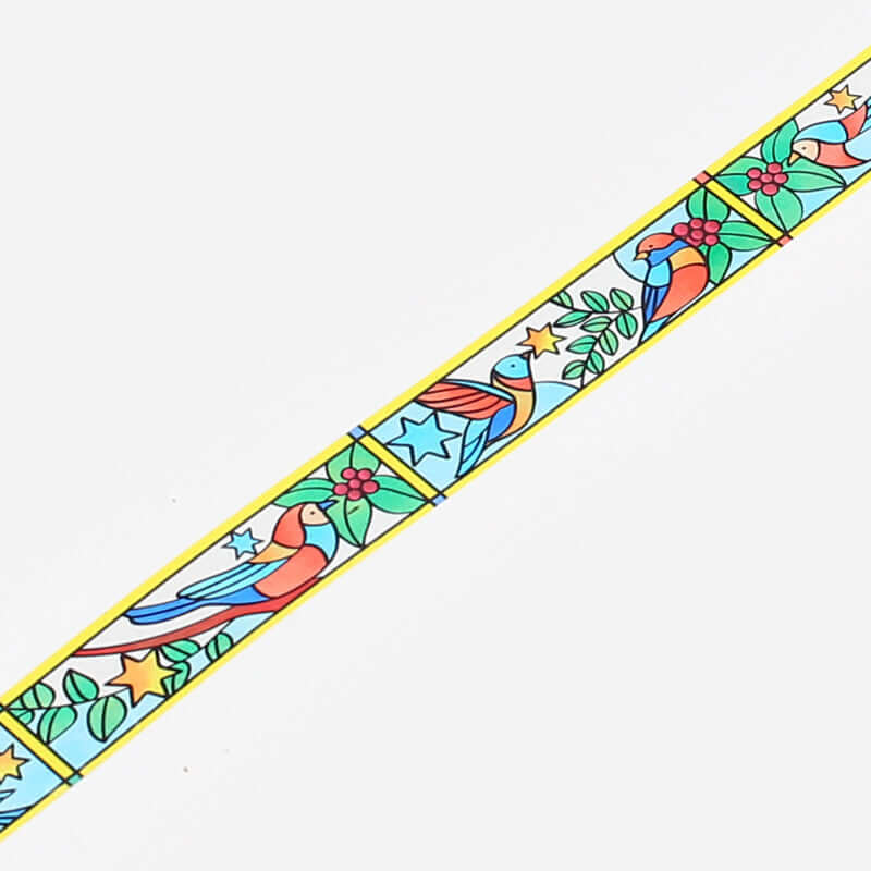 BGM Decorative Tape Bird and Plant Stained Glass PET Tape