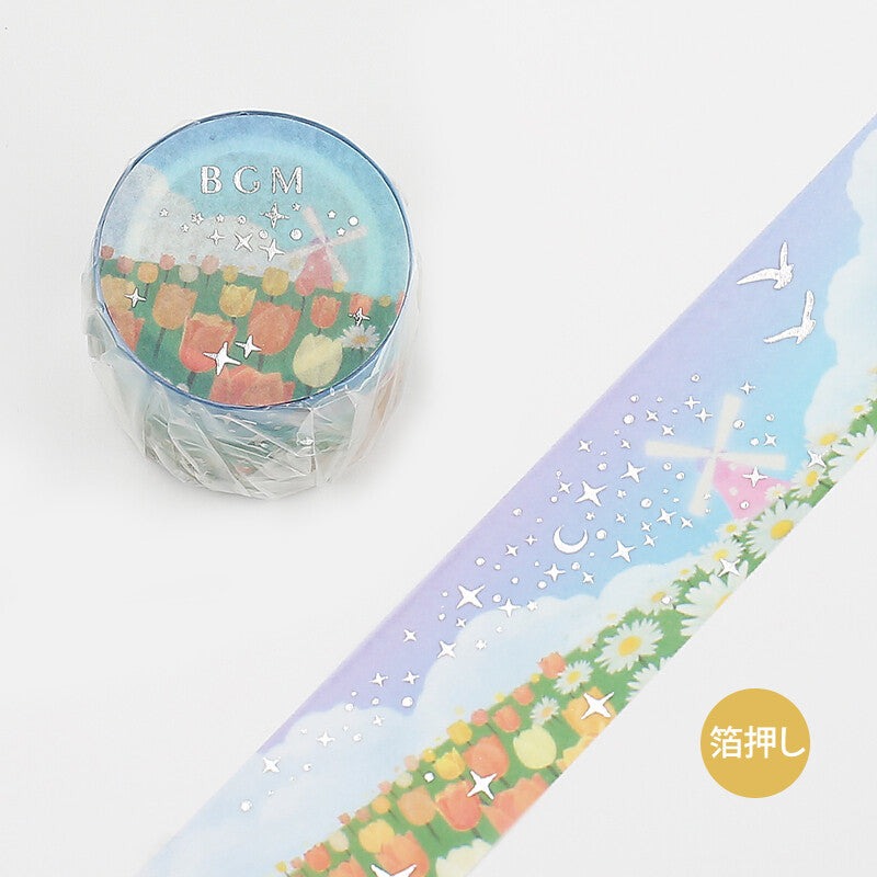 BGM Decorative Tape Wide Flower Garden Washi Tape