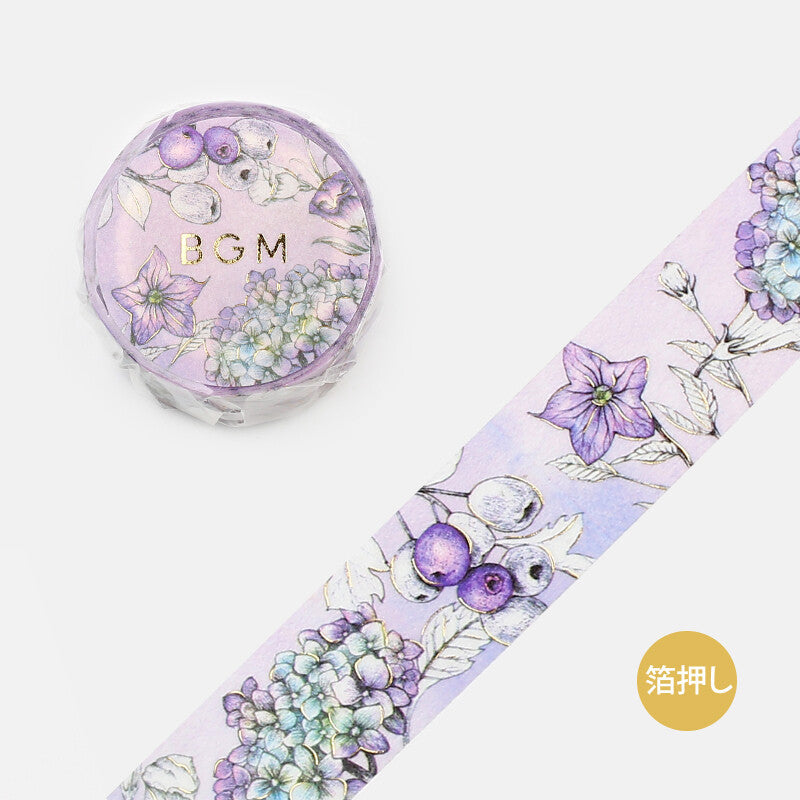 BGM Purple Berries and Flowers Washi Tape [BGM]