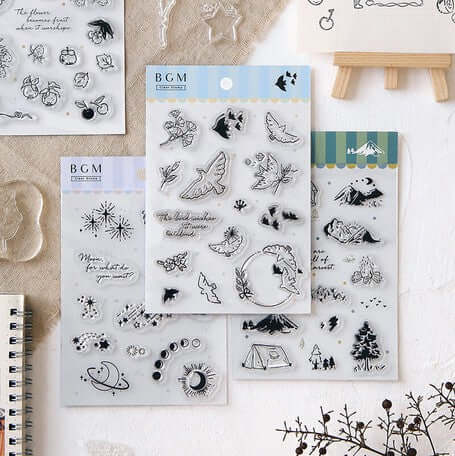 BGM Rubber Stamp Clear Stamps of Clips, Wax Seals and Labels