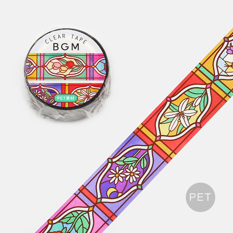 BGM Stained Glass Floral Garden PET Tape