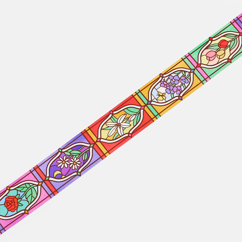 BGM Stained Glass Floral Garden PET Tape
