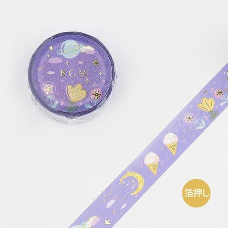 BGM Washi Tape Kawaii Starry Dream Sky in Pastel Purple by BGM