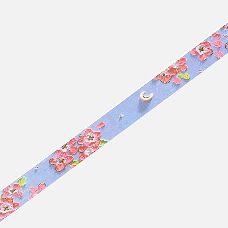 BGM Washi Tape Oil Pastel Flowers and Moon Washi Tape