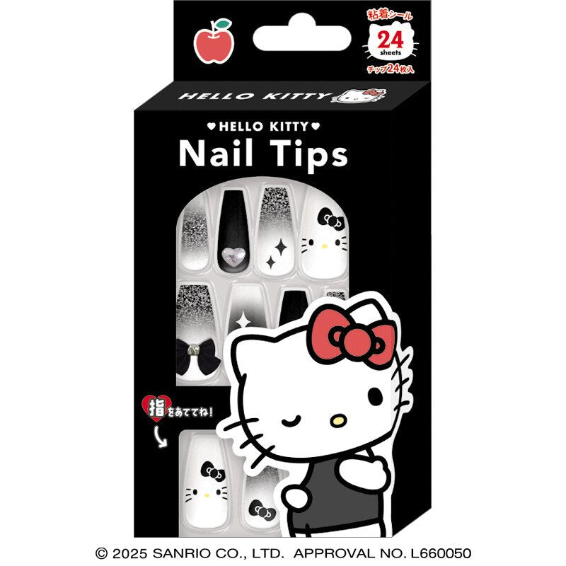 Crux Sanrio Characters Nail Tips [Hello Kitty/Black]