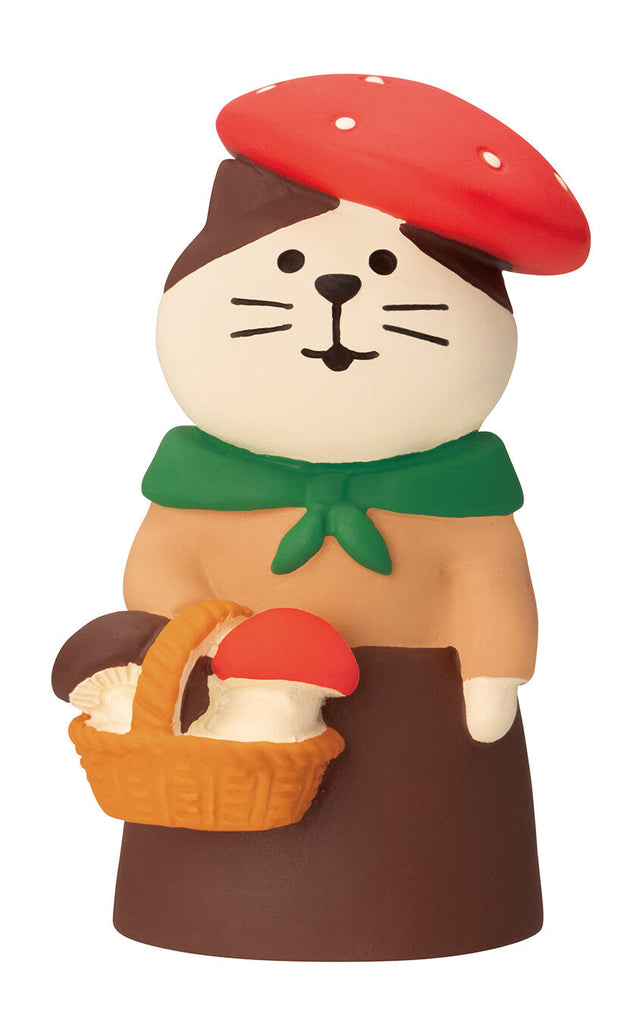 Decole Mushroom Girl Cat Concombre Decole Ornament