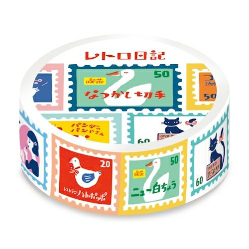 Furukawashiko Nostalgic Stamp Retro Diary Washi Tape [Furukawashiko]