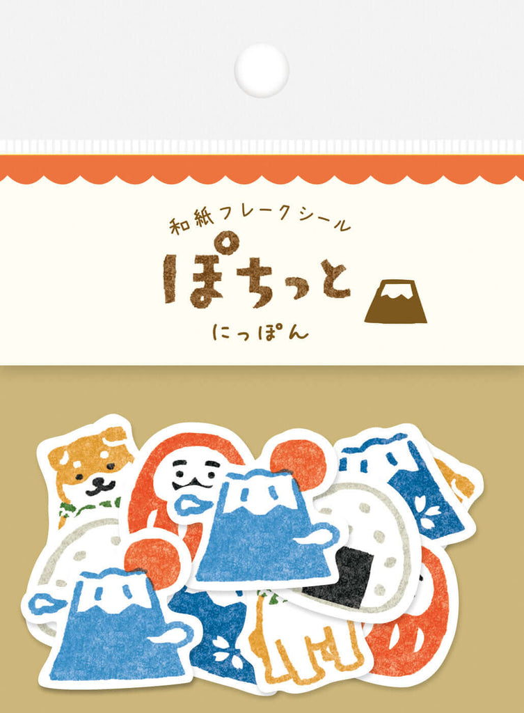 Furukwashiko Decorative Stickers Japanese Motif Washi Paper Sticker Flakes