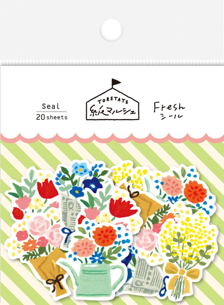 Furukwashiko Decorative Stickers Paper Marche Flower Washi Paper Sticker Flakes