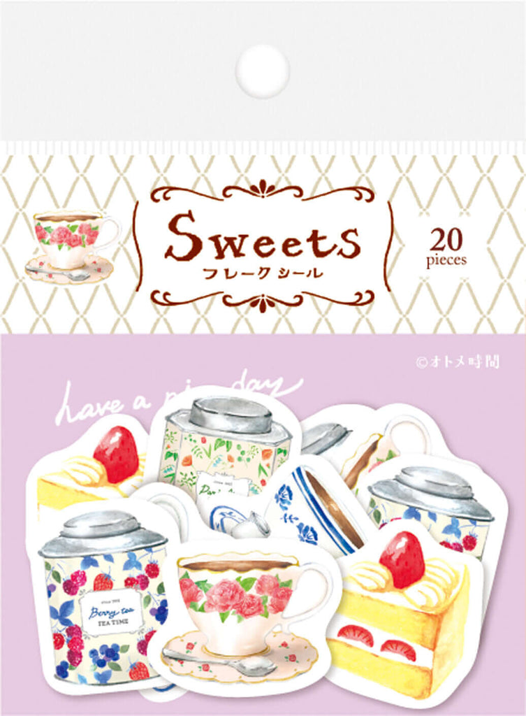 Furukawashiko Decorative Stickers Sweets Tea Time Washi Paper Sticker Flakes [Furukawashiko]