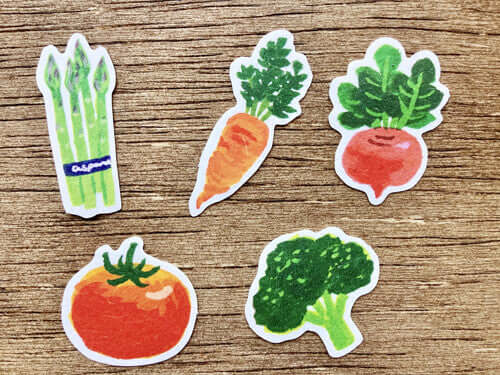 Furukwashiko Paper Marche Vegetable Washi Paper Sticker Flakes