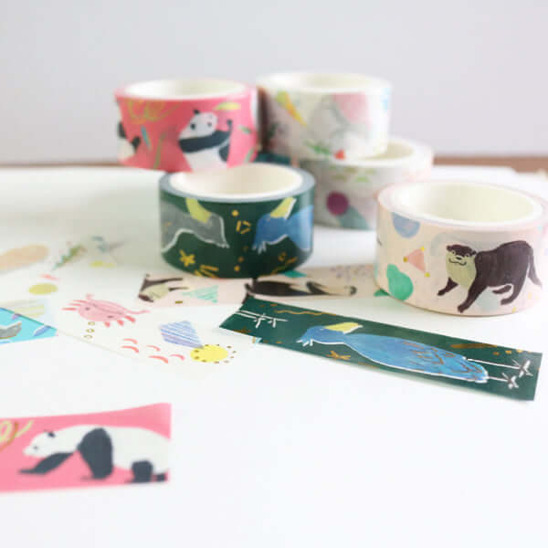 GreenFlash Decorative Tape Gold Leaf Panda Washi Tape