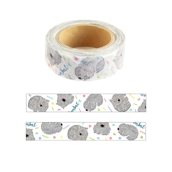 GreenFlash Decorative Tape Grey Wombat Washi Tape