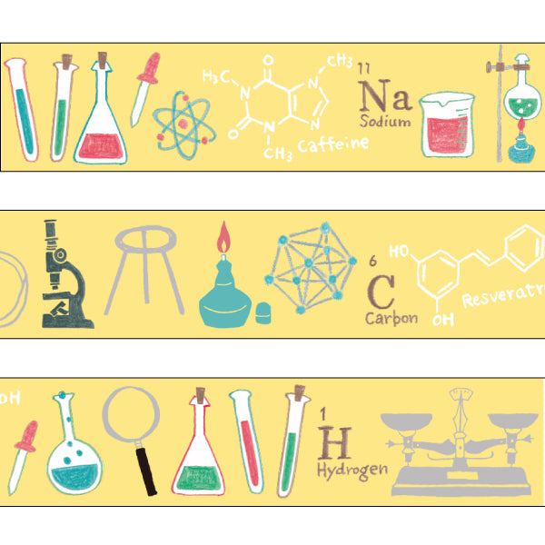 GreenFlash Decorative Tape Yellow Chemistry Science Tape
