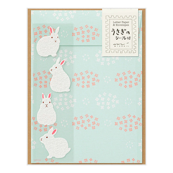 Midori Midori Letter Set with Stickers 367 [Rabbit B]