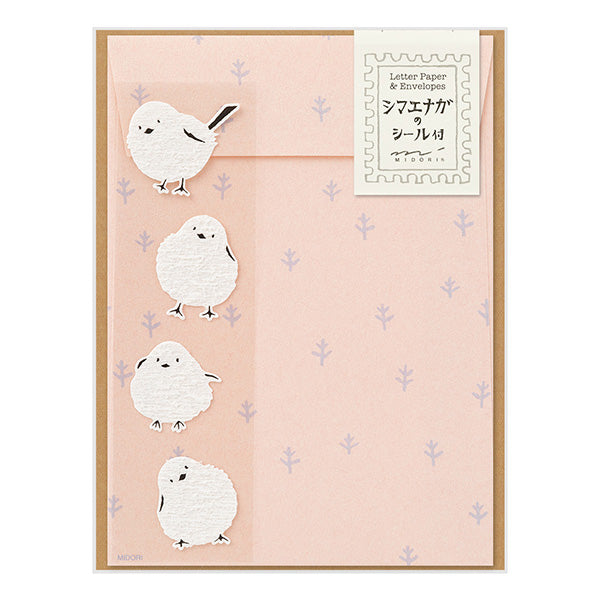 Midori Midori Letter Set with Stickers 758 [Long-tailed Tit A]