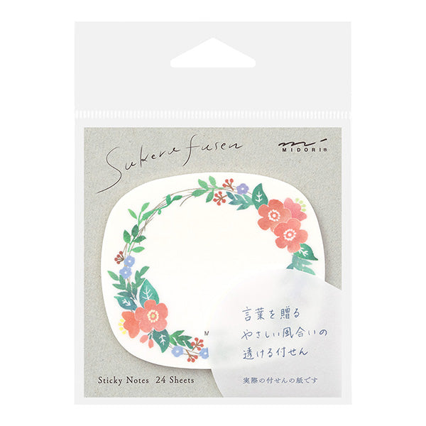 Midori Midori Sticky Notes Transparency [Wreath]