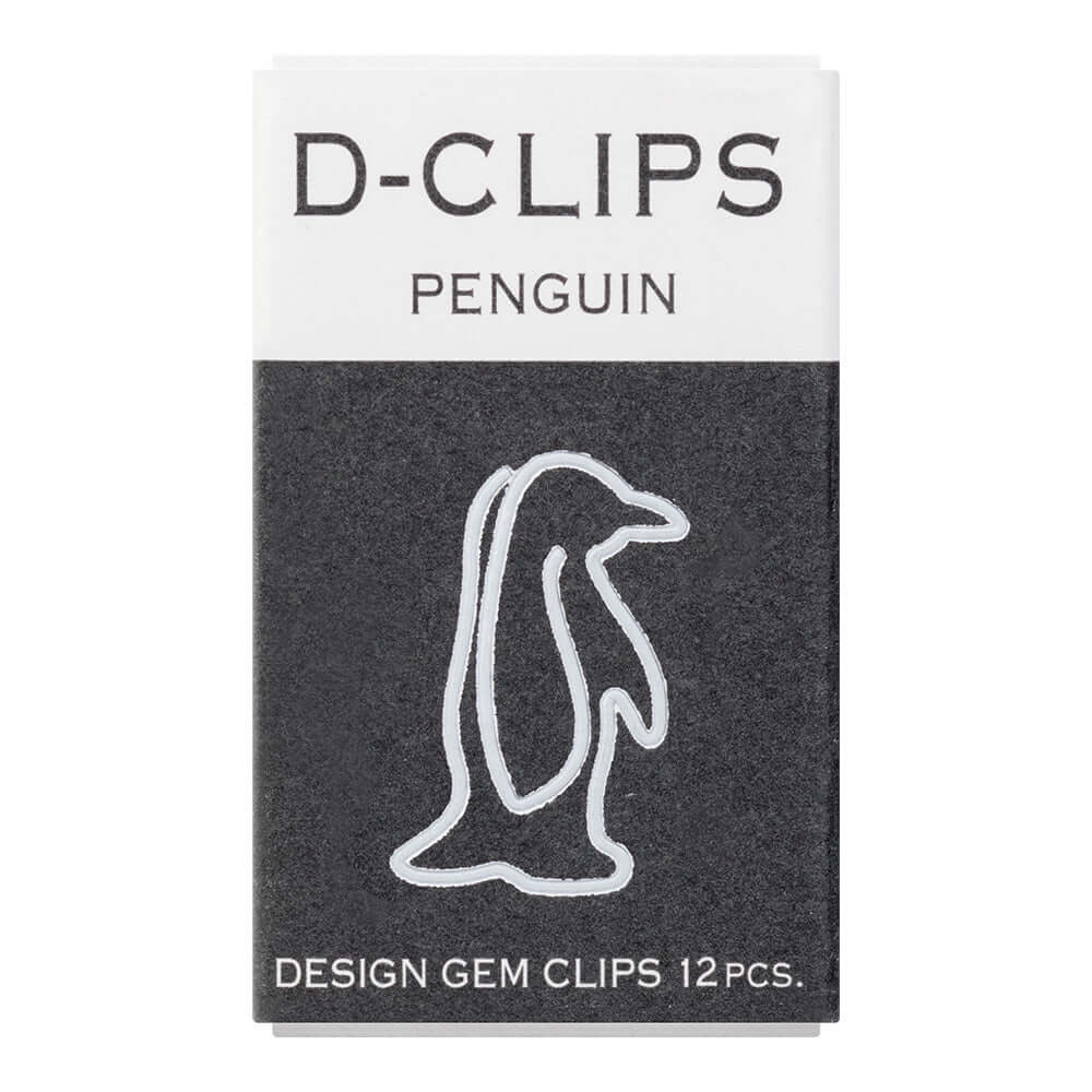 Midori Paper Clips Midori Japan D-Clips Paperclips Penguin in White