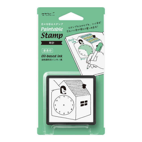Midori Stamp Blocks Midori Japan Pre-Inked Paintable Stamp Clock