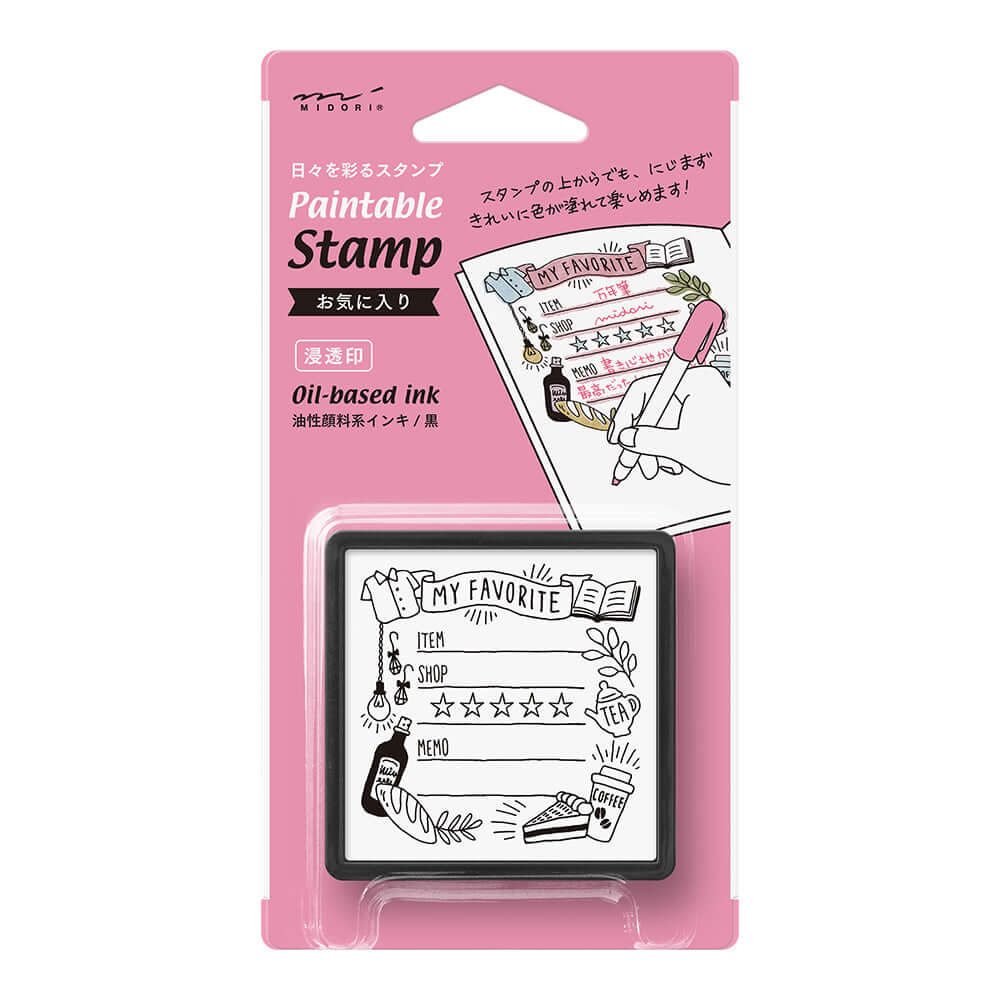 Midori Stamp Blocks Midori Japan Pre-Inked Paintable Stamp My Favourites