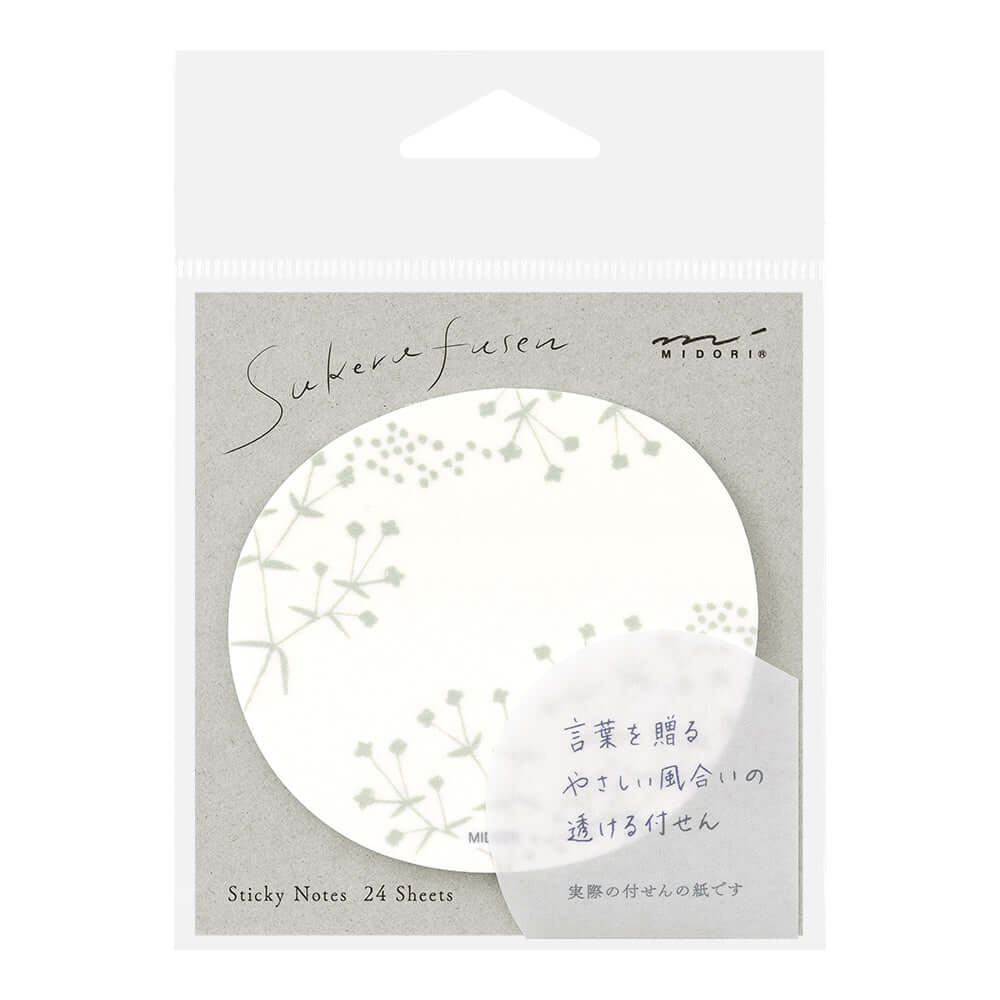 Midori Sticky Notes Midori Translucent White Flowers Sticky Notes