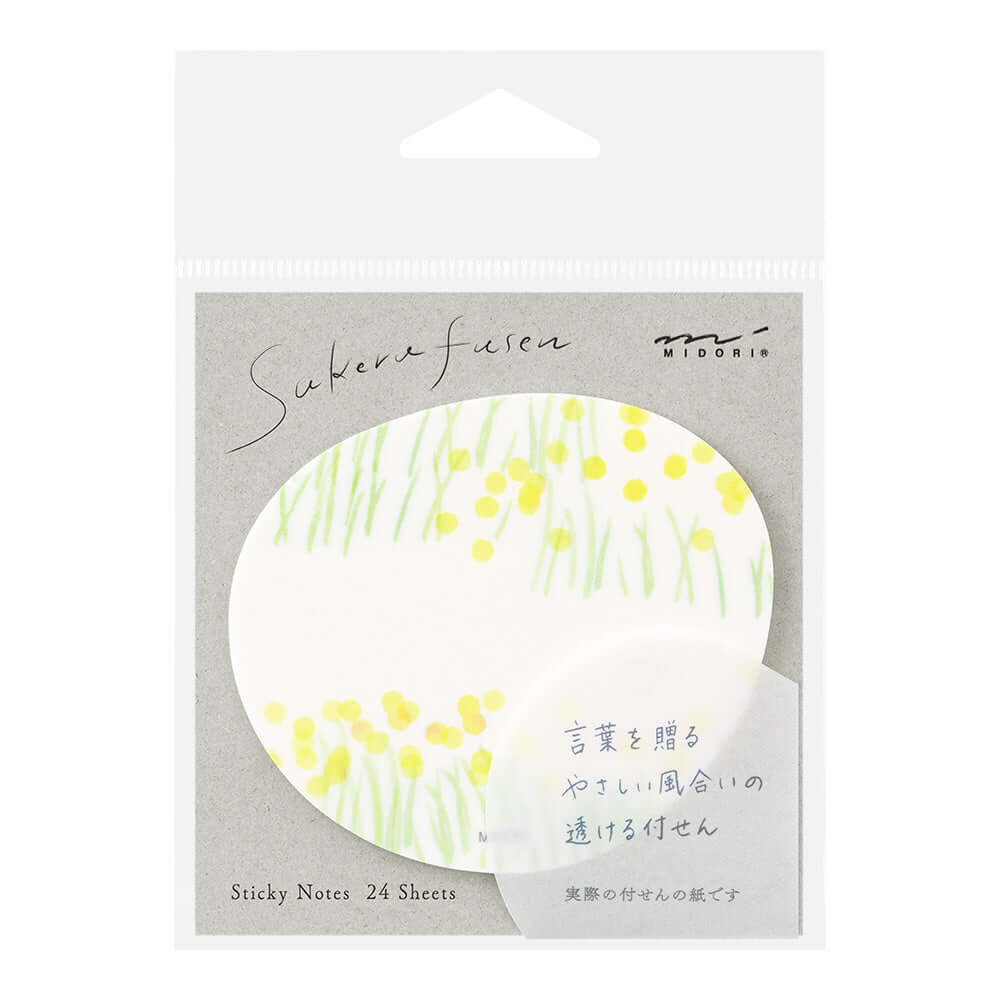 Midori Sticky Notes Midori Translucent Yellow Flower Sticky Notes
