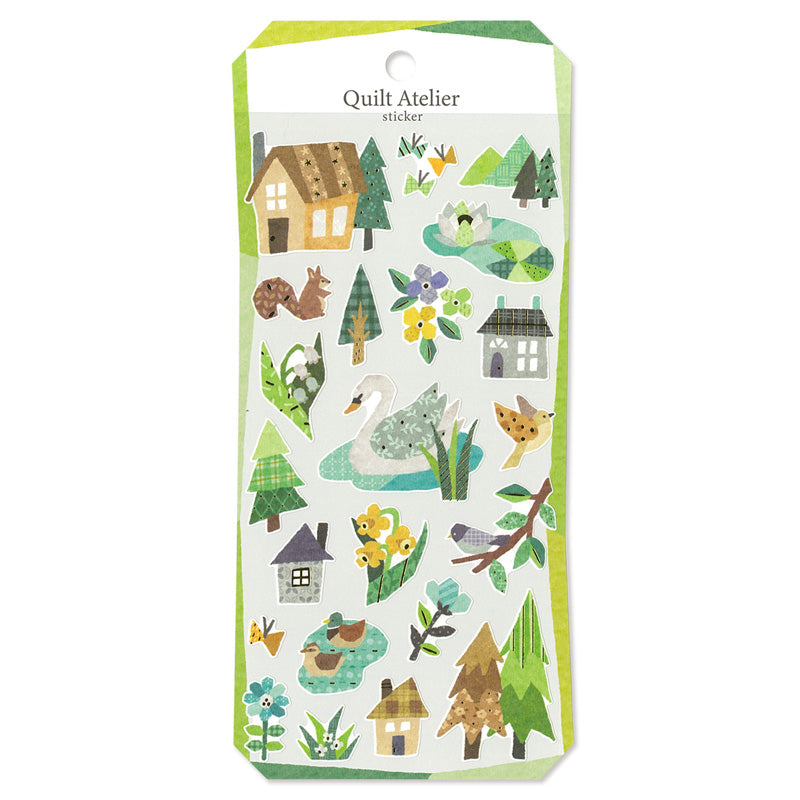 Mindwave Quilt Atelier Sticker: House Near Lake Sticker Seals [Mindwave]