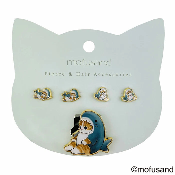 Mofusand Mofusand Shark Earrings and Hair Tie Set