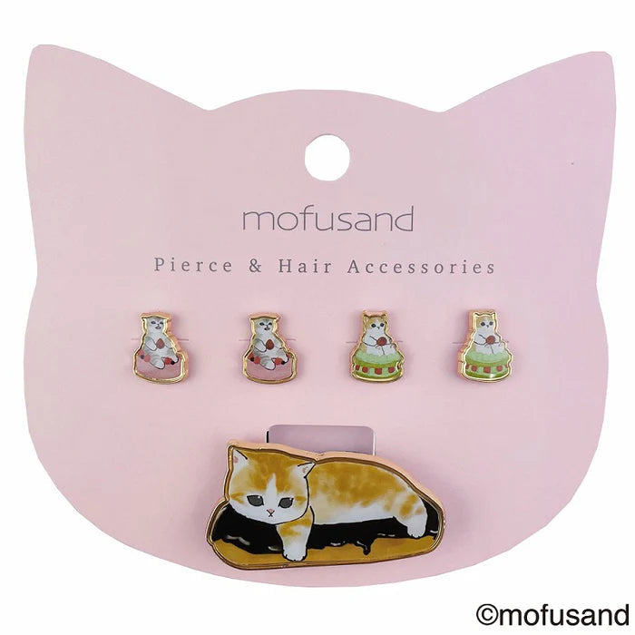 Mofusand Mofusand Sweets Earrings and Hair Tie Set