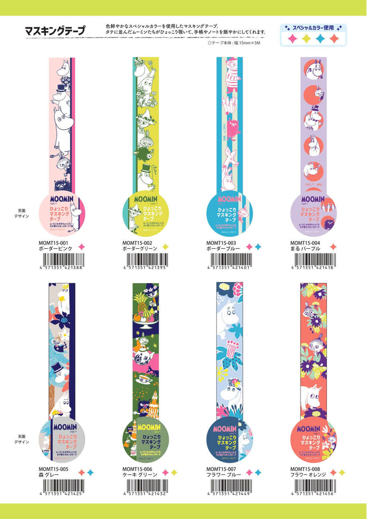 Moomin Decorative Tape Blue Flowers Official Moomin Washi Tape