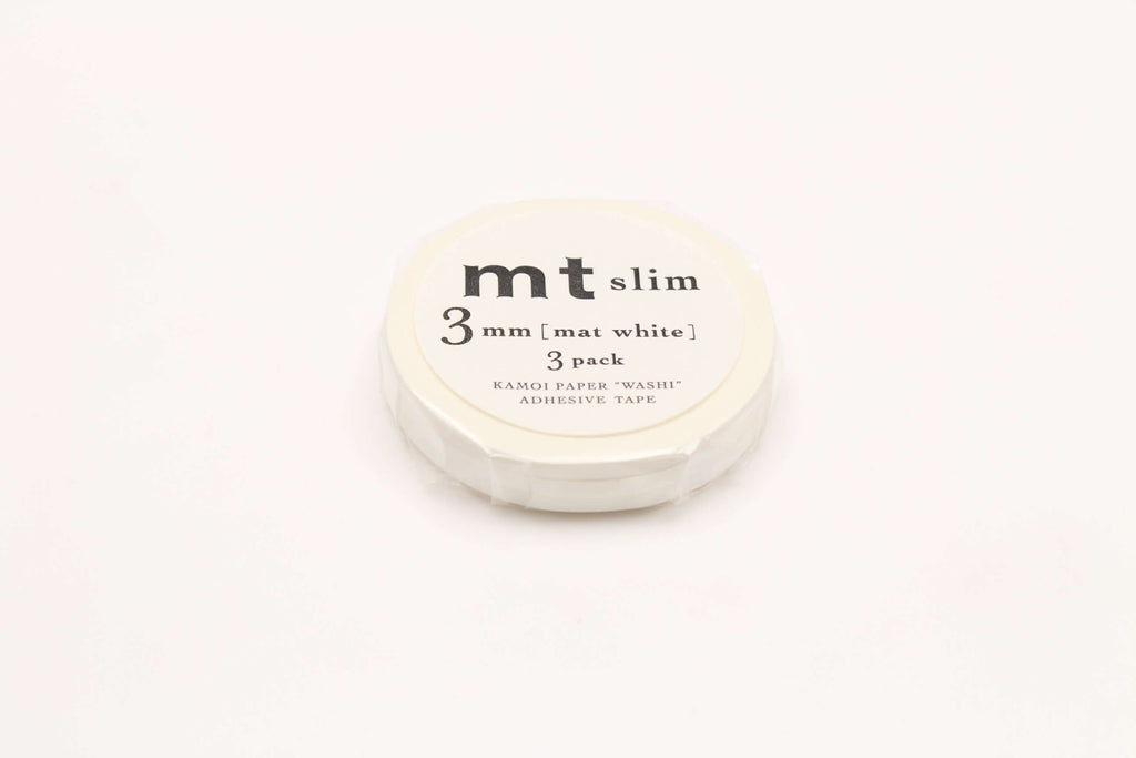 MT Japan Washi Tape MT Slim 3 Pack 3 mm White Washi Tape