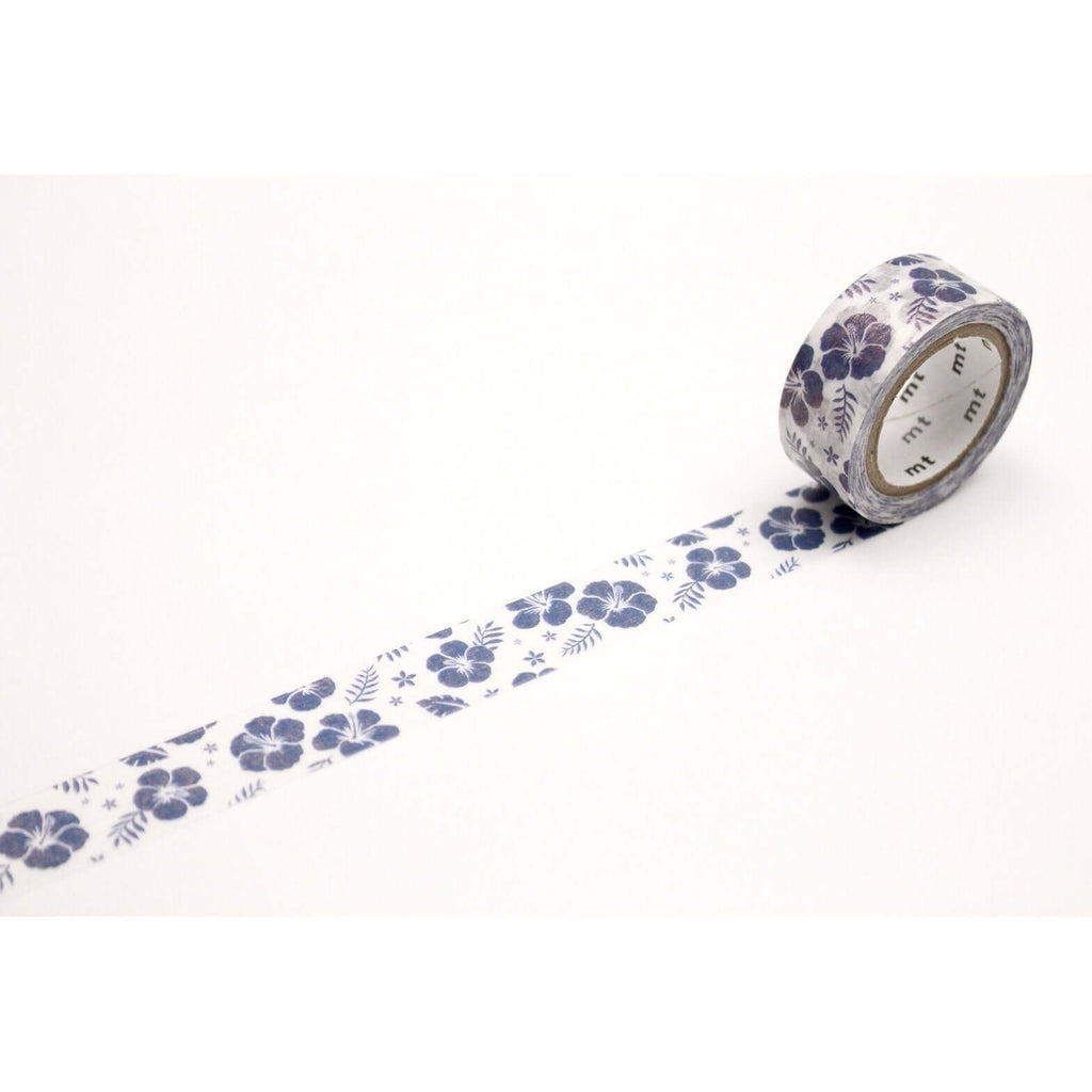 MT Tape Washi Tape mt Fab Japan Masking Tape Blue Hibiscus Pattern