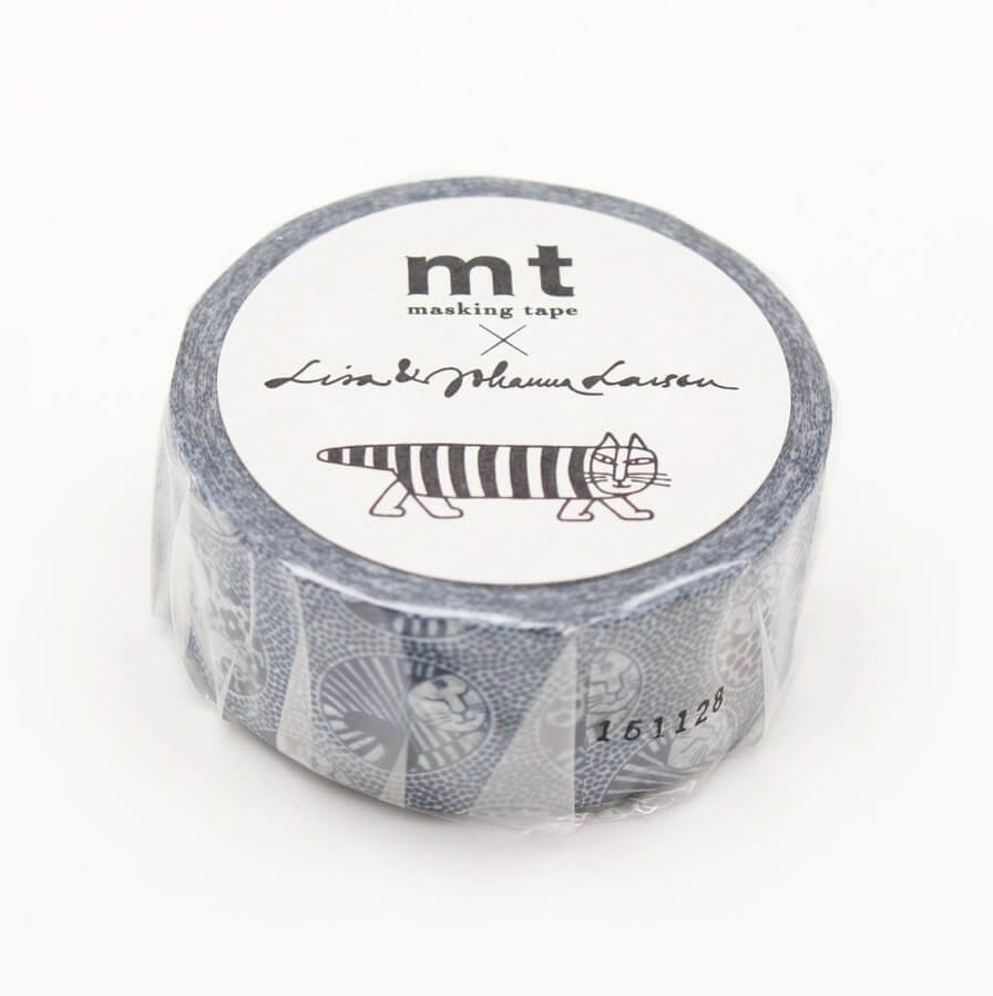 MT Tape Washi Tape MT x Lisa Larson 5 Cats Blue and White Washi Tape Made in Japan