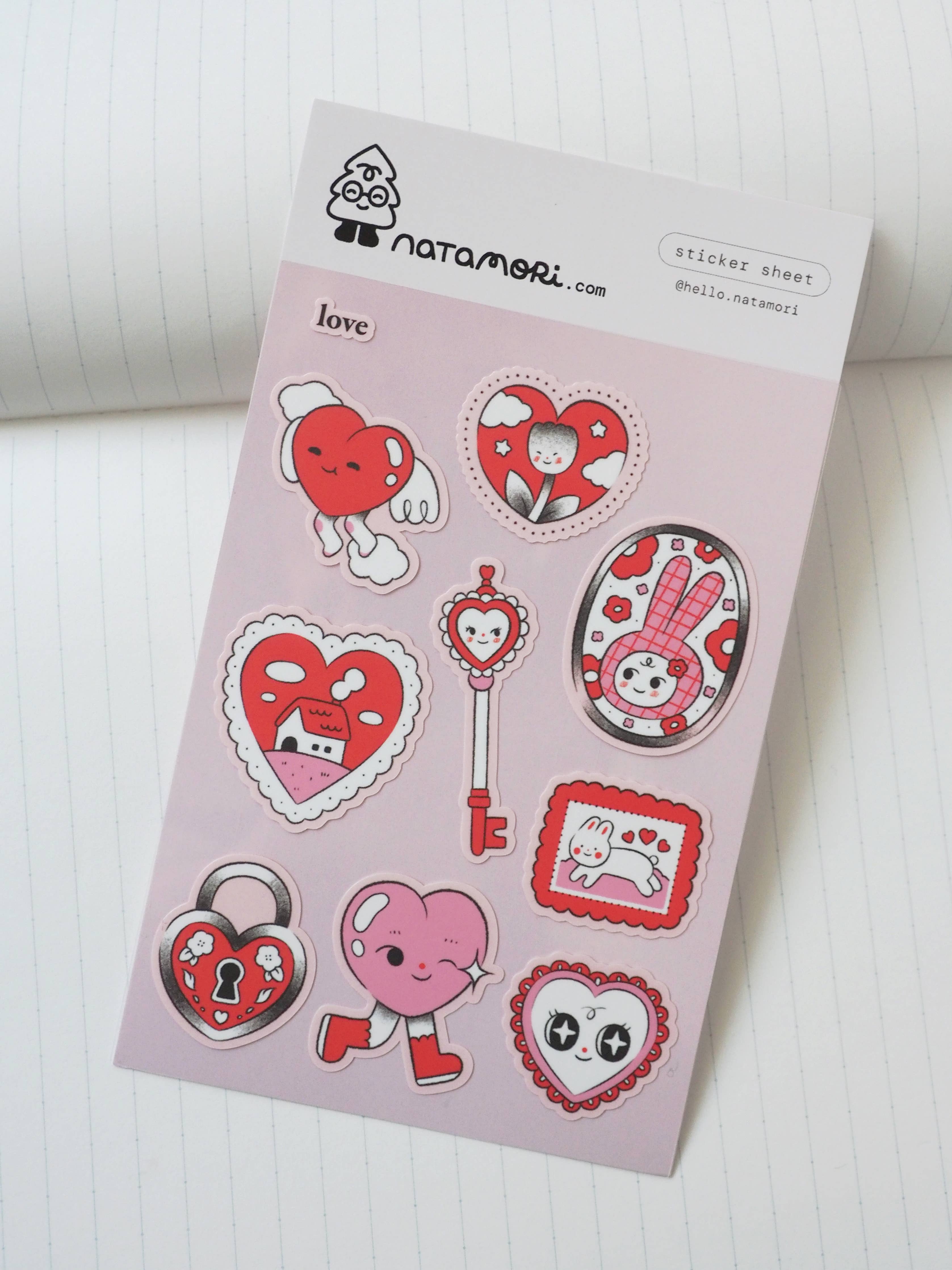 Love Shape Sticker Note Love • Sticker Sheet – oshoppu