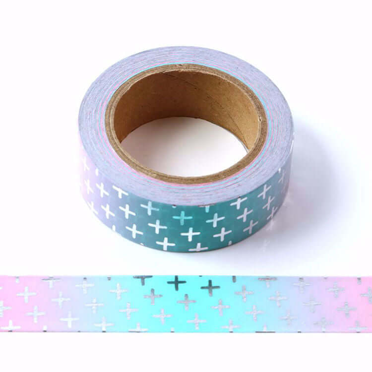 oshoppu Decorative Tape Silver Foil Cross Washi Tape