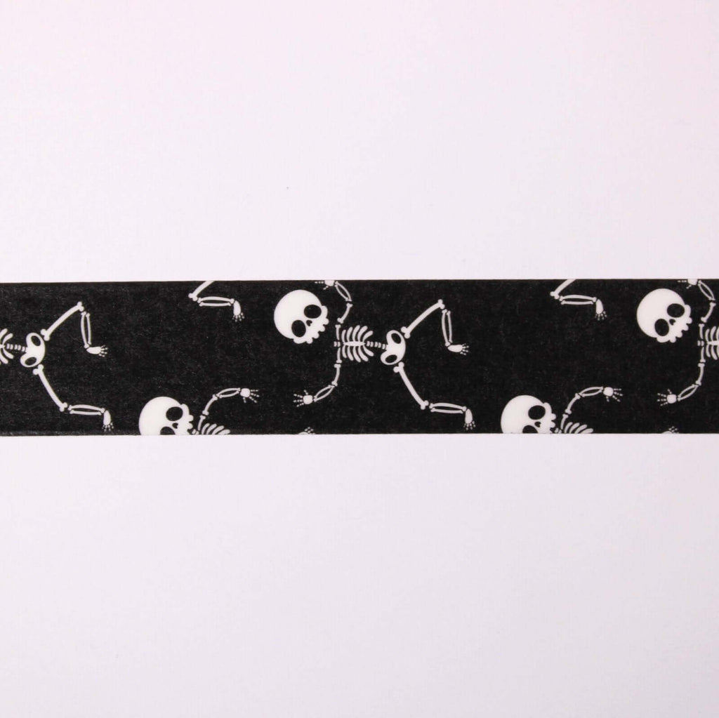 oshoppu Washi Tape Black Dancing Skeleton Washi Tape