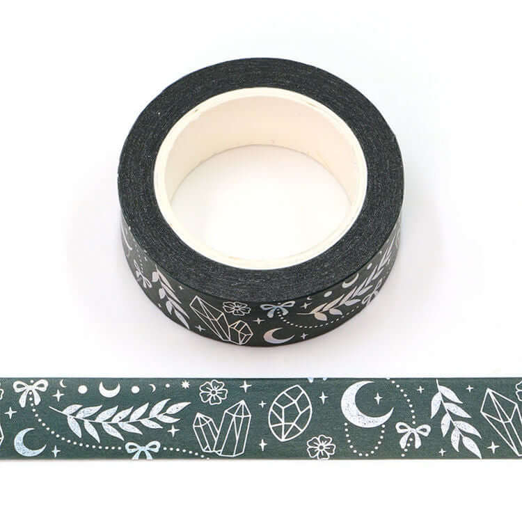 oshoppu Washi Tape Green and Silver Foil Magical Washi Tape