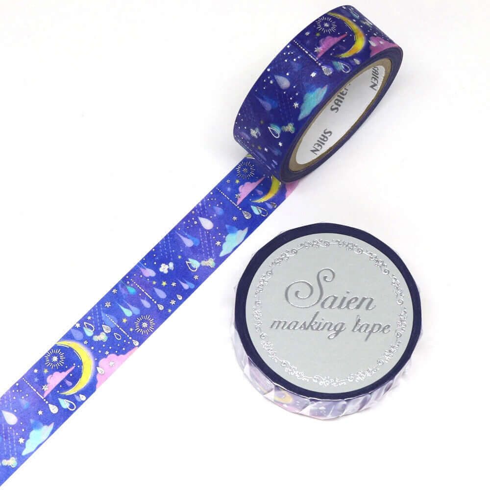Saien Decorative Tape Moonlit Night Drop Washi Tape
