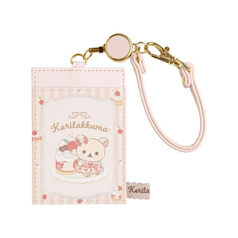 San-X Korilakkuma Pass Case with Reel  [Korilakkuma 20th Anniversary Full of Strawberry Day]