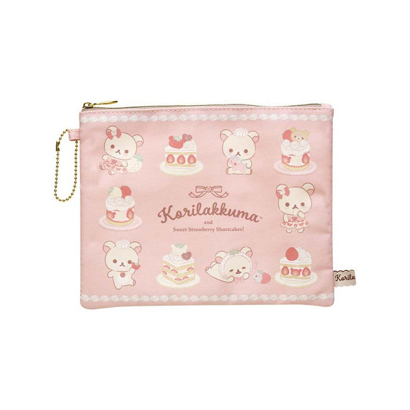 San-X Korilakkuma Strawberry Shortcake Flat Pouch Set [Korilakkuma Store]