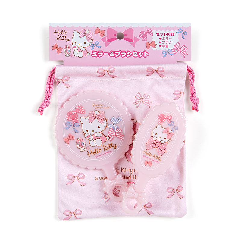 Sanrio Hello Kitty Hair Brush and Mirror Set