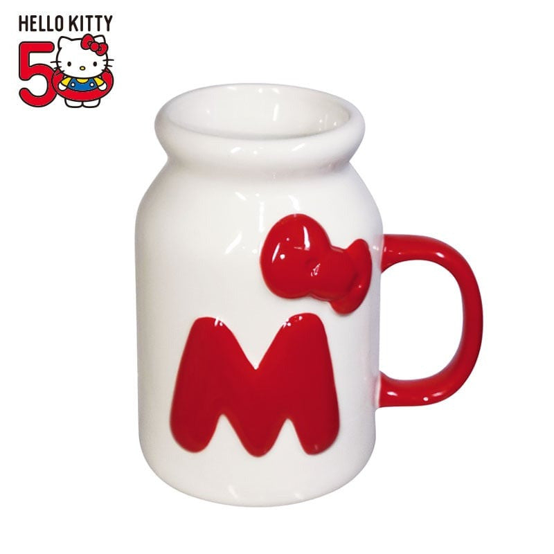 Sanrio Original Hello Kitty Milk Bottle Shaped Mug [Hello Kitty 50th Anniversary]