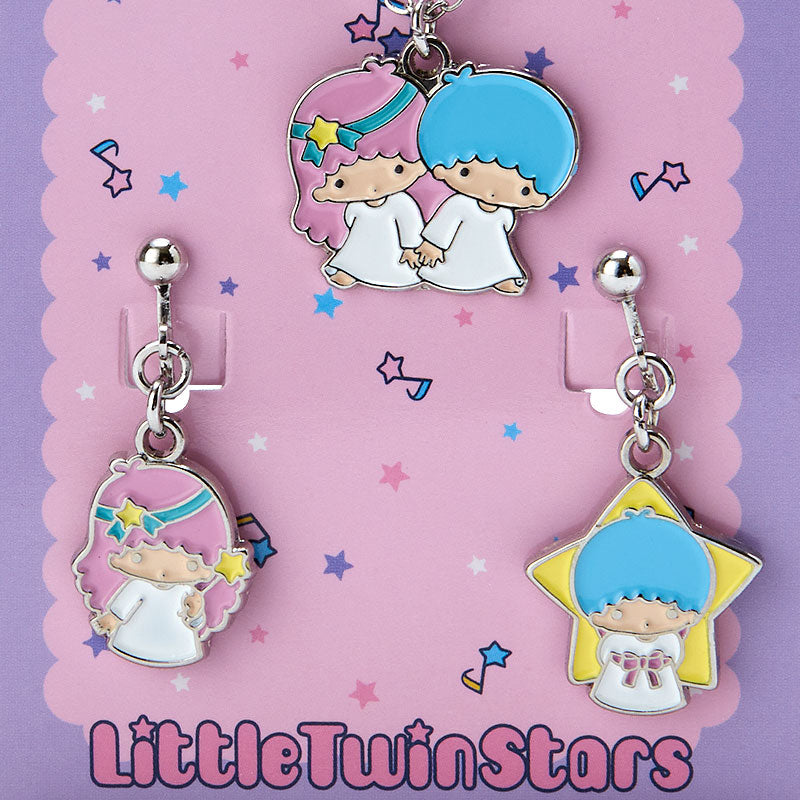 Sanrio Original Little Twin Stars Necklace and Clip-On Earrings Set