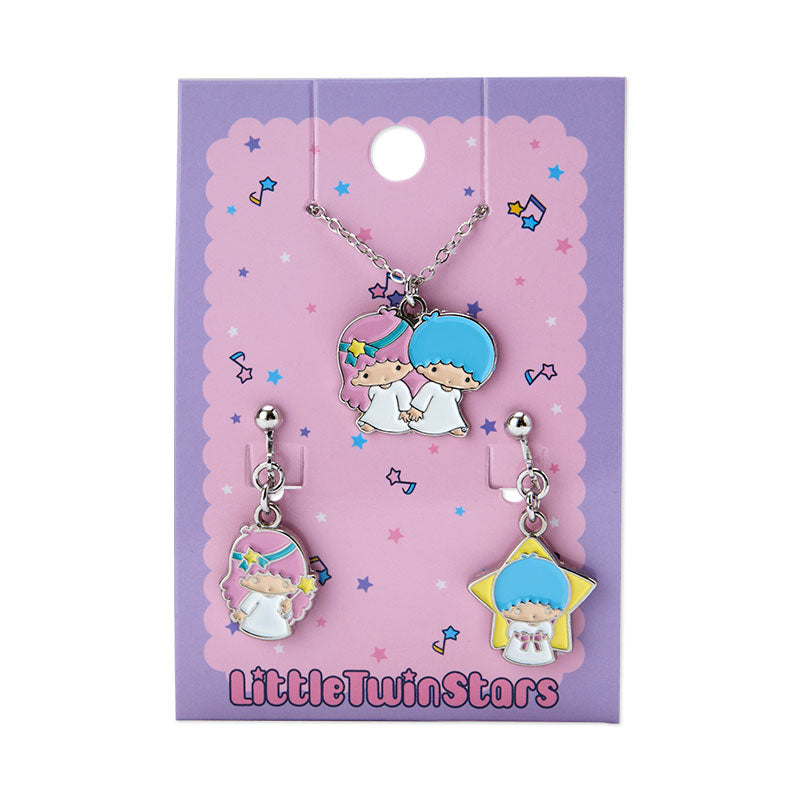 Sanrio Original Little Twin Stars Necklace and Clip-On Earrings Set