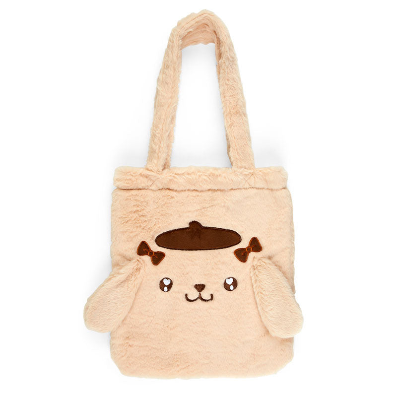 Sanrio Original Pompompurin Face-shaped Fur Tote Bag