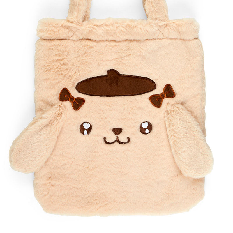 Sanrio Original Pompompurin Face-shaped Fur Tote Bag